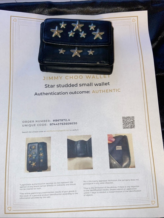 Jimmy Choo Handbags - Jimmy Choo Black Leather Star-Embellished Small Wallet